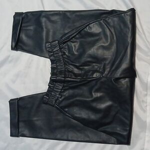 Black Faux Leather Pants